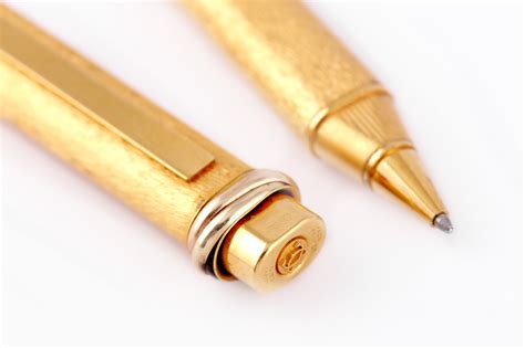 cartier gold pen|cartier gold plated ballpoint pen.